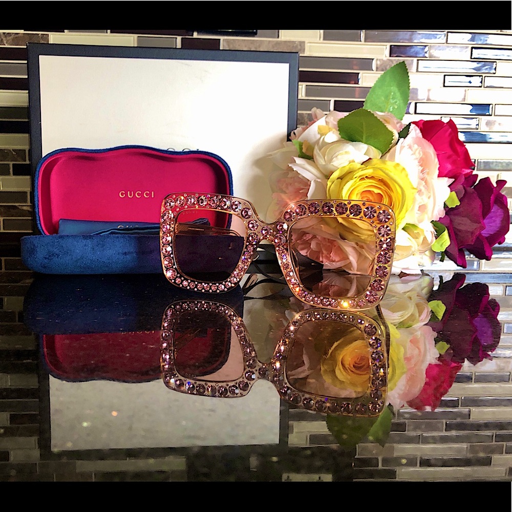 Authentic Gucci Sunglasses Crystal Accented